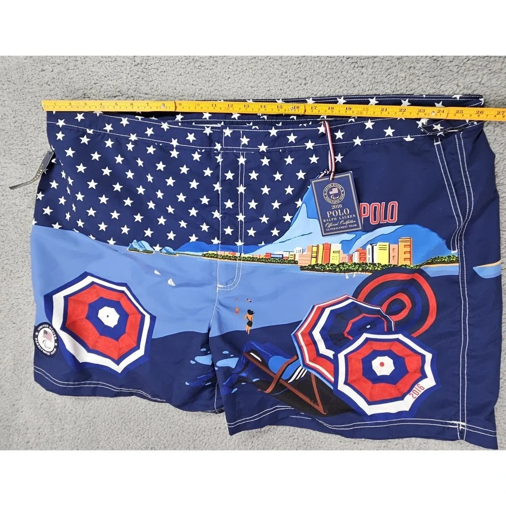 Polo Ralph Lauren 2016 USA Paralympic Team Swim Trunks Board Shorts 52B NWT